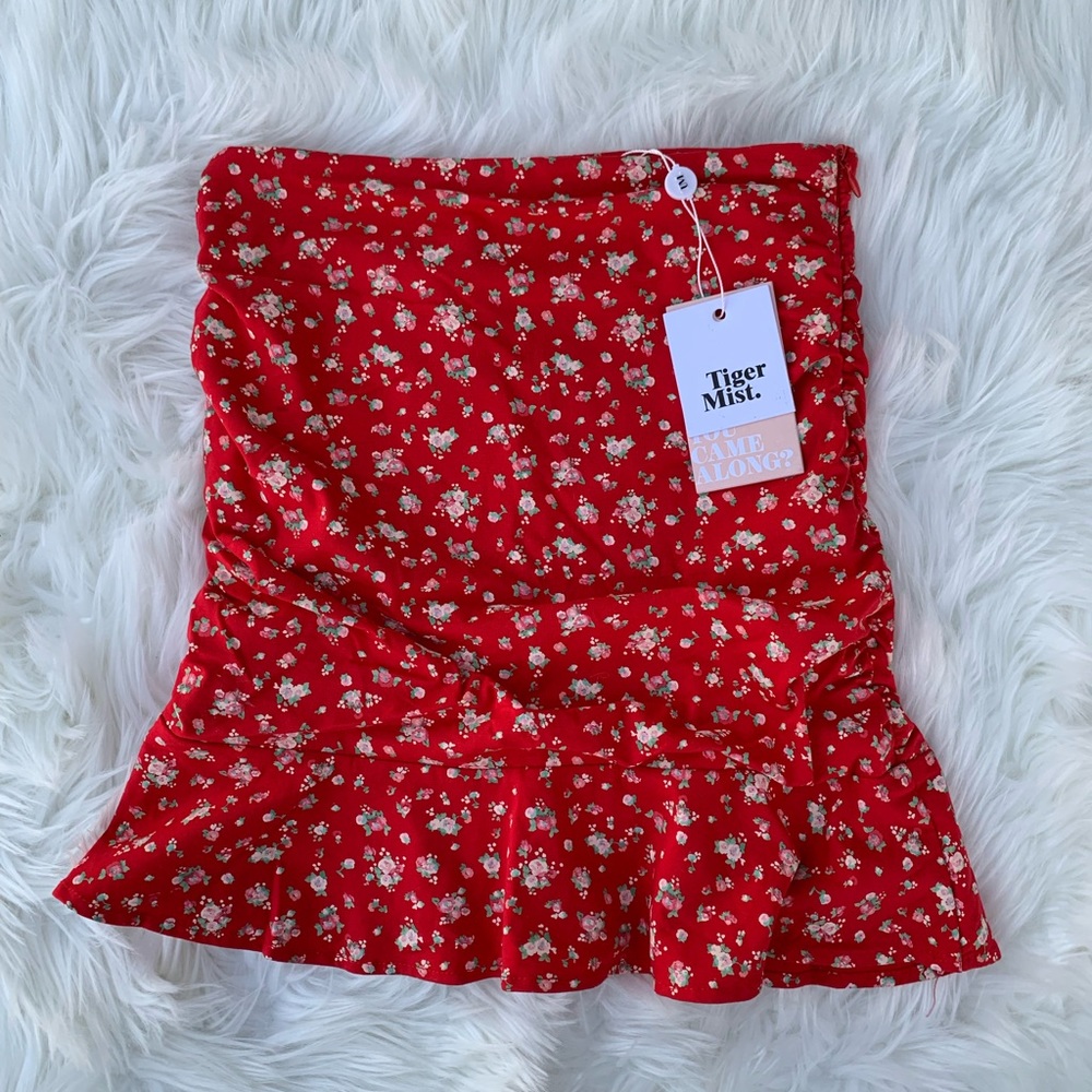 TIGERMIST NWT red floral bells skirt